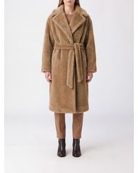 Max Mara - Faux Fur Robe Coat With Belt - Lyst