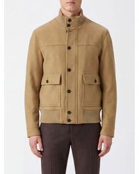 Lardini - Wool And Cashmere Blend Bomber Jacket With A High Collar - Lyst
