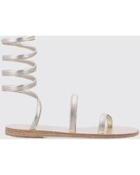 Ancient Greek Sandals - Laminated Leather Sandals With Snake Ankle Strap - Lyst