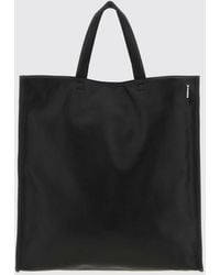 Jil Sander - Large Light Smooth Calfskin Leather Tote Bag With Double Handle - Lyst