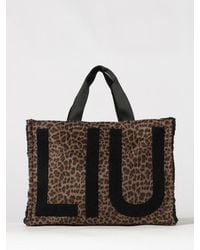 Liu Jo - Tote Bag With Animalier Motif, Double Handle And Removable Shoulder Strap - Lyst