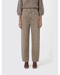 Brunello Cucinelli - Wide-Leg Cotton And Linen Jeans - Lyst