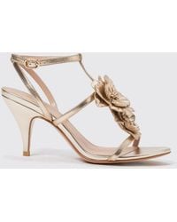 Twinset - Leather Sandals With Flowers - Lyst