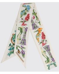 Ferragamo - All-Over Floral Print Pure Silk Bandeau Scarf - Lyst