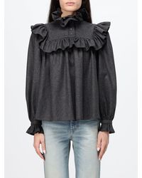 Chloé - Chlo&Eacute Ruffle-Neck Virgin Wool And Cashmere Long-Sleeved Top - Lyst