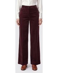 Aspesi - High-Waisted Wide-Leg Cotton Corduroy Trousers - Lyst