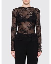 GIUSEPPE DI MORABITO - Slim Fit Stretch Tulle Long-Sleeved Top - Lyst