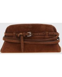 Moschino - Tie Me Suede Clutch Bag With Shoulder Strap - Lyst