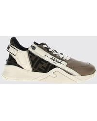 Fendi - Flow Leder- Und Canvas-Sneakers Mit Jacquard-Ff-Monogramm - Lyst
