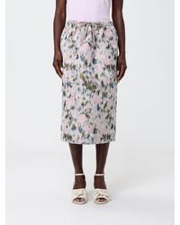Fabiana Filippi - Jersey Midi Skirt With Floral Print - Lyst