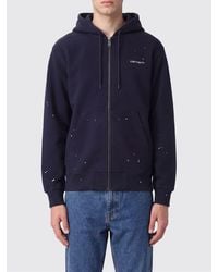 Carhartt - Cotton Zip-Up Hoodie With Contrast Logo - Lyst