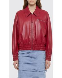 Jil Sander - Leather Bomber Jacket - Lyst