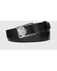 Philipp Plein - Smooth Leather Belt With Skull And Hexagon Logo Buckle - Lyst