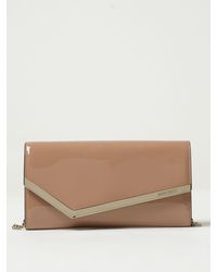 Jimmy Choo - Emmie Clutch In Patent Leather With Shoulder Strap - Lyst