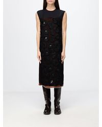 Marni - Sleeveless Silk-Blend Midi Sheath Dress With Embroidery And Fringe Details - Lyst