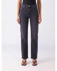 7 For All Mankind - Stovepipe High-Waisted Straight-Leg Denim Jeans - Lyst