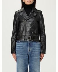 Golden Goose - Belted Leather Jacket - Lyst
