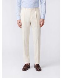 Ferragamo - Slim Fit Cotton And Cashmere Tailored Trousers With Concealed Closure - Lyst