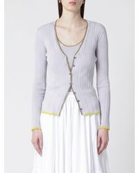 Roberto Collina - Ribbed Viscose Cardigan - Lyst
