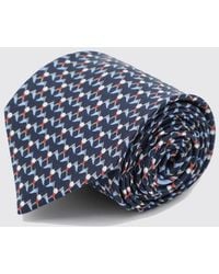 Ferragamo - Corbata Club De Pura Seda Con Estampado Gráfico Integral - Lyst