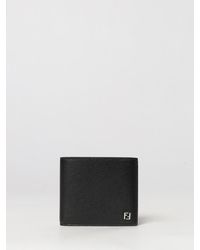 Fendi - Grained Calfskin Bifold Wallet With Ff Monogram - Lyst