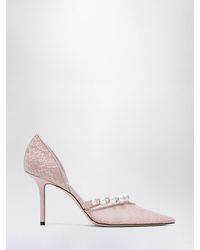 Jimmy Choo - Aurelie Lace Pumps With Faux Pearls - Lyst