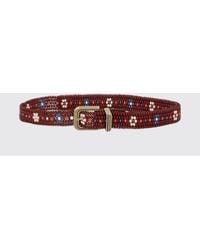 Etro - Braided Calf Leather Belt With Beads - Lyst