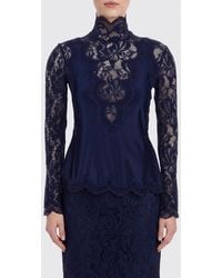 Rabanne - Long-Sleeved Lace Roll Neck Top With Slim Fit - Lyst