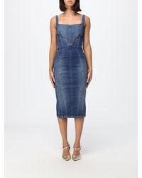 Elisabetta Franchi - Midi Sheath Dress - Lyst