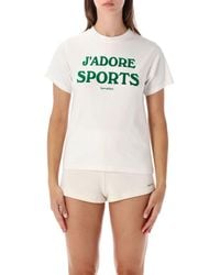 Sporty & Rich - Sporty &Amp Rich Slim Fit Cotton T-Shirt With Logo And Slogan Print - Lyst