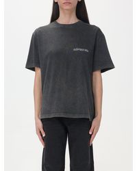 Alessandra Rich - T-shirt in cotone con stampa e strass - Lyst