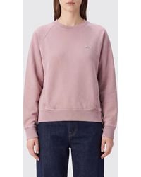 Maison Kitsuné - Maison Kitsun&Eacute Crewneck Cotton Sweatshirt With Contrast Embroidered Logo - Lyst