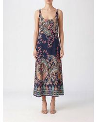 Etro - Paisley Print Crêpe Midi Dress With A Tie-Waist Sash Belt - Lyst