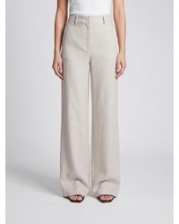 Giorgio Armani - Wide Leg Linen Trousers - Lyst