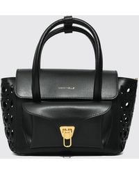 Coccinelle - Beat Double Leather Bag With Perforated Details - Lyst