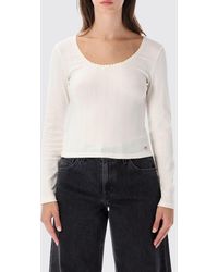 Levi's - Slim-Fit Long-Sleeved Cotton Knit Top With Bow And Logo - Lyst