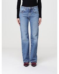 Isabel Marant - Cotton Denim Straight Jeans - Lyst