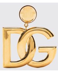Dolce & Gabbana - Dolce &Amp Gabbana Dg Monogram Logo-Tone Brass Earrings - Lyst