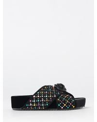 Kurt Geiger - Chelsea Perforated Suede Sandal With Heart Rhinestones - Lyst