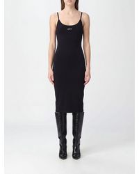 Off-White c/o Virgil Abloh - Slim Fit Stretch-Jersey Midi Sheath Dress With U-Neck - Lyst