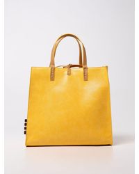 Manila Grace Felicia Tote Bag In Synthetic Leather - Yellow