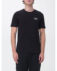 EA7 - Cotton Jersey Crewneck T-Shirt With Printed Logo - Lyst