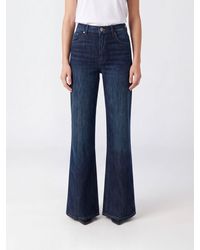 7 For All Mankind - Stovepipe High-Waisted Straight Jeans - Lyst