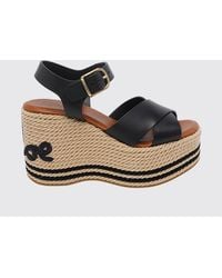 Chloé - Chlo&Eacute High Wedge Sandals - Lyst