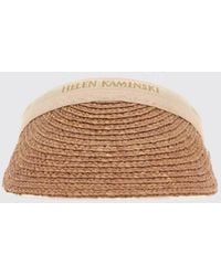 Helen Kaminski - Bianca Woven Raffia Visor With Jacquard Logo - Lyst