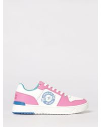 Versace Jeans Couture - Leather Sneakers With Printed Logo - Lyst