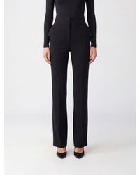 Elisabetta Franchi - High-Waisted Crêpe Skinny Trousers With Ruffles - Lyst