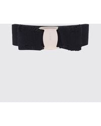 Ferragamo - Hair Clip With Classic Grosgrain Bow And Engraved Logo Plaque - Lyst