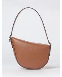 BOSS - Smooth Bovine Leather Hobo Bag With Flap Closure And Metal Logo - Lyst