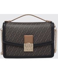 Liu Jo - Monogram Print Synthetic Leather Crossbody Bag With Flap Closure - Lyst